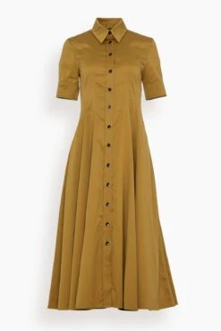 PROENZA SCHOULER Silk Cotton Dress In Fatigue