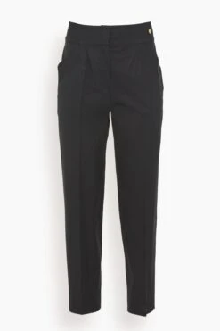 Gaia Poplin Trouser In Black