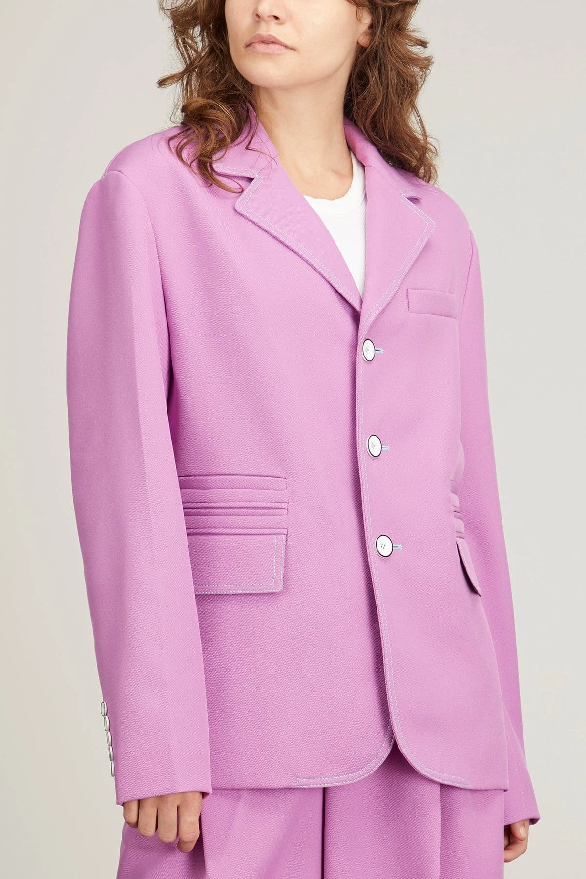 Oversized Unstructured Jacket In Grape 3 Oversized Unstructured Jacket In Grape - Image 3