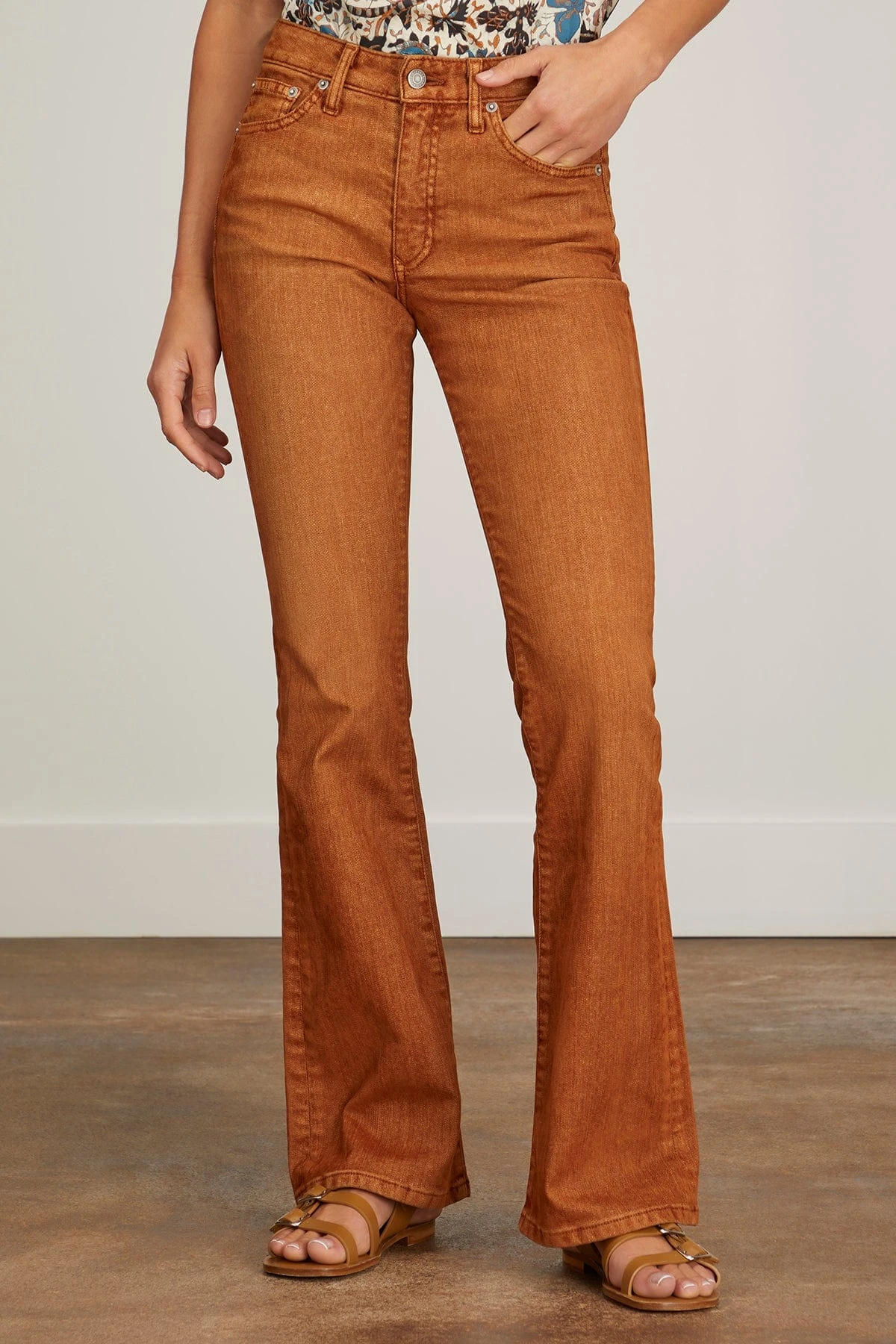 Camila Mid Rise Boot Cut Jean In Rust 3 Camila Mid Rise Boot Cut Jean In Rust - Image 3