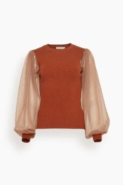 ULLA JOHNSON Sabrina Pullover In Redwood