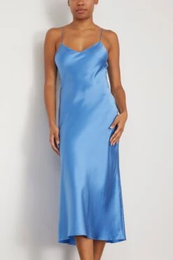 Midi Bias Slip Dress In Cornflower Blue 6 Midi Bias Slip Dress In Cornflower Blue -Dries Van Noten Shop dannijo MidiBiasSlipDressinCornflowerBlue 2