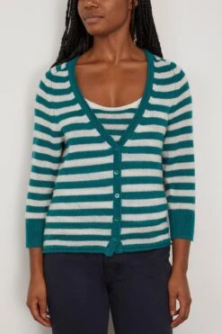 DOROTHEE SCHUMACHER Fresh Stripes Twinset In Green And White Mix -Dries Van Noten Shop dorothee FreshStripesTwinsetinGreenandWhiteMix 2