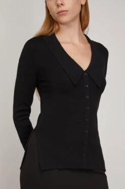 DOROTHEE SCHUMACHER Merino Elegance Pullover In Pure Black 6 DOROTHEE SCHUMACHER Merino Elegance Pullover In Pure Black -Dries Van Noten Shop dorothee MerinoElegancePulloverinPureBlack 2