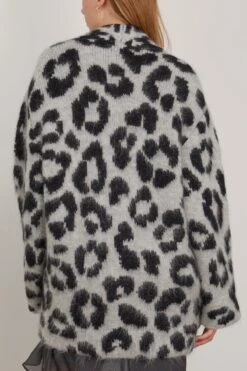 DOROTHEE SCHUMACHER Striking Leopard Coat In Black Grey Mix -Dries Van Noten Shop dorothee StrikingLeopardCoatinBlackGreyMix 3