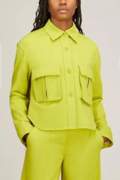 DOROTHEE SCHUMACHER Emotional Essence Jacket In Acid Green -Dries Van Noten Shop dorothee schumacher emotional essence jacket in acid green 2