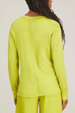 DOROTHEE SCHUMACHER Essential Twist Pullover In Acid Green -Dries Van Noten Shop dorothee schumacher essential twist pullover in acid green 3