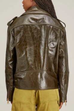 DOROTHEE SCHUMACHER Sleek Statement Jacket In Dark Green -Dries Van Noten Shop dorothee schumacher sleek statement jacket in dark green 3