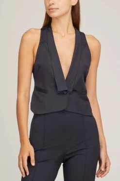 DOROTHEE SCHUMACHER Slouchy Coolness Vest In Dark Blue -Dries Van Noten Shop dorothee schumacher slouchy coolness vest in dark blue 2