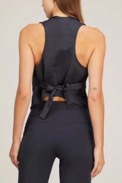 DOROTHEE SCHUMACHER Slouchy Coolness Vest In Dark Blue -Dries Van Noten Shop dorothee schumacher slouchy coolness vest in dark blue 3