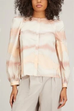DOROTHEE SCHUMACHER Sunny Dunes Blouse In Pastel Waves -Dries Van Noten Shop dorothee schumacher sunny dunes blouse in pastel waves 2