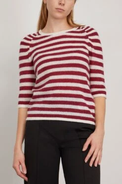 DOROTHEE SCHUMACHER Fresh Stripes Pullover In Red White Mix -Dries Van Noten Shop dorotheeschumacher FreshStripesPulloverinRedWhiteMix 2