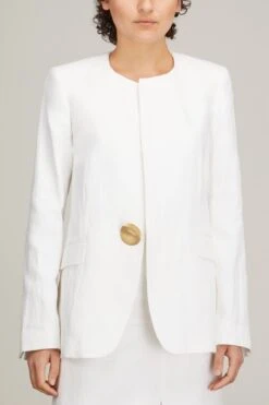 Dries Van Noten Bela Jewel Jacket In White -Dries Van Noten Shop dries BelaJewelJacketinWhite 2