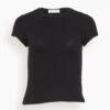 Yael Fitted Rib T-Shirt In Black
