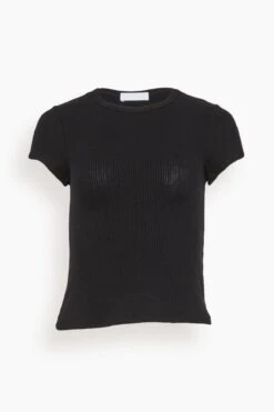 Yael Fitted Rib T-Shirt In Black