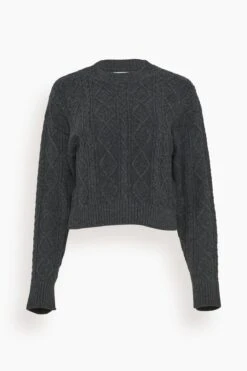 Samsoe Samsoe Eliette Crew Neck Crop Sweater In Phantom