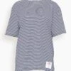 Short Sleeve T-Shirt In White/Blue Stripe