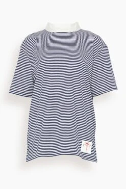 Short Sleeve T-Shirt In White/Blue Stripe