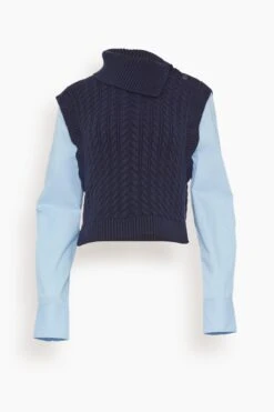 Linnea Long Sleeve Pullover In Glacier Multi