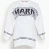 Marni Round Neck Sweater In Lily White