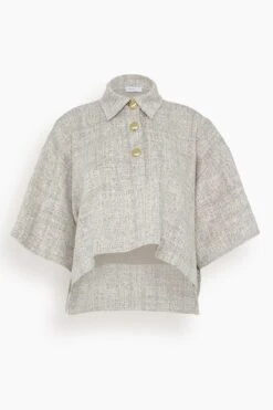 Cropped Oversized Polo In Multi