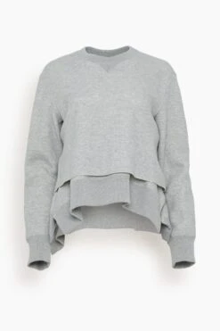 Sacai Sponge Sweat Pullover In Light Gray