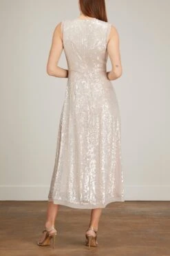 Erdem Denise Sleeveless Ankle Length V-Neck Dress In Ice Pink 8 Erdem Denise Sleeveless Ankle Length V-Neck Dress In Ice Pink -Dries Van Noten Shop erdem DeniseSleevelessAnkleLengthV NeckDressinIcePink 3