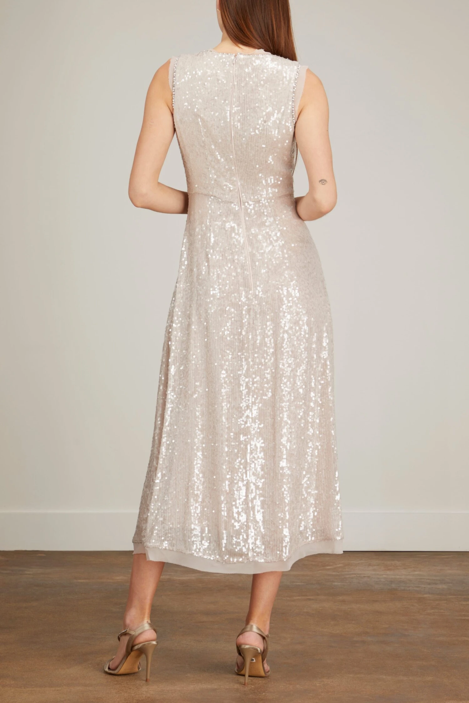 Erdem Denise Sleeveless Ankle Length V-Neck Dress In Ice Pink 4 Erdem Denise Sleeveless Ankle Length V-Neck Dress In Ice Pink - Image 4