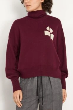 Nash Turtleneck Sweater In Dark Plum -Dries Van Noten Shop etoileisabelmarant NashTurtleneckSweaterinDarkPlum 2