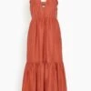 SEA Kyle Solid Slip Dress With Braid In Coral