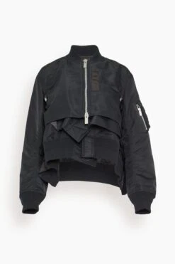 Sacai Nylon Twill Blouson Jacket In Black