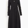 Long Sleeve Shirtdress In Black