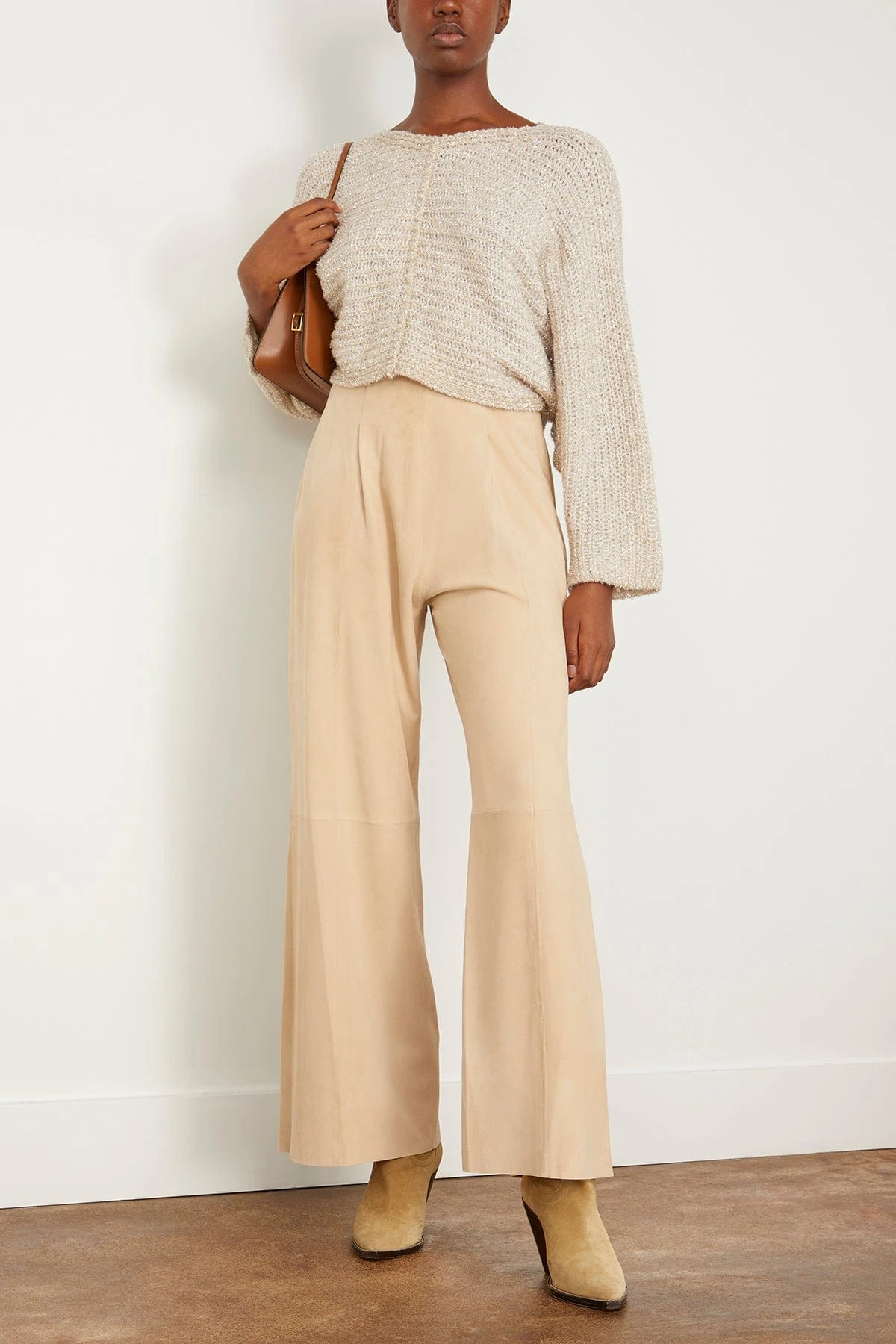 FORTE_FORTE Lurex Chenille Poncho Sweater In Gold 2 FORTE_FORTE Lurex Chenille Poncho Sweater In Gold - Image 2