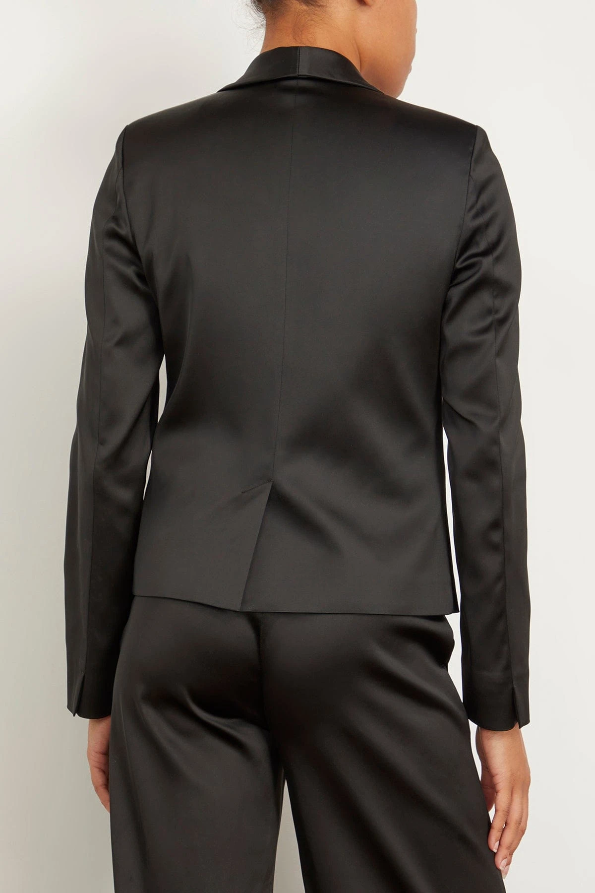 FORTE_FORTE Stretch Duchesse Tuxedo Jacket In Noir 4 FORTE_FORTE Stretch Duchesse Tuxedo Jacket In Noir - Image 4