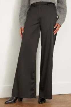 FORTE_FORTE Stretch Duchesse Wide Leg Pant In Noir -Dries Van Noten Shop forte StretchDuchesseWideLegPantinNoir 2