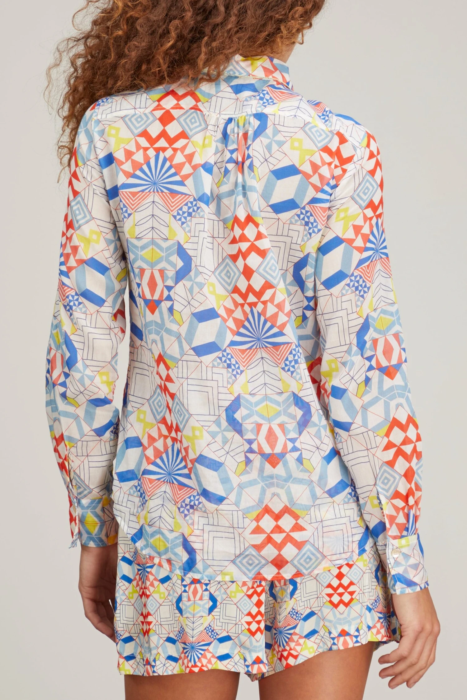 FORTE_FORTE Dancing Constellation Print Voile Shirt In Lips 4 FORTE_FORTE Dancing Constellation Print Voile Shirt In Lips - Image 4