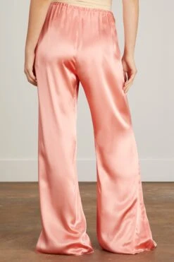 FORTE_FORTE Elasticated Flare Pants In Peach Pink -Dries Van Noten Shop forte elasticated flare pants in peach pink 3