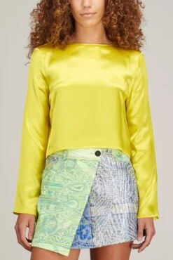 FORTE_FORTE Shining Satin Roundneck Top In Lollypop -Dries Van Noten Shop forte shining satin roundneck top in lollypop 2