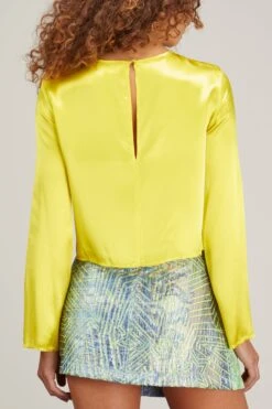 FORTE_FORTE Shining Satin Roundneck Top In Lollypop -Dries Van Noten Shop forte shining satin roundneck top in lollypop 3