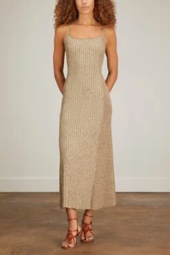 Ganni Melange Knit Maxi Dress In Brandy Brown 6 Ganni Melange Knit Maxi Dress In Brandy Brown -Dries Van Noten Shop ganni melange knit maxi dress in brandy brown 2