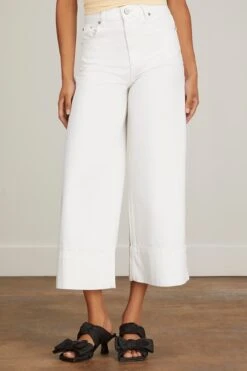 Ganni White Denim Cropped Jean In Bright White 6 Ganni White Denim Cropped Jean In Bright White -Dries Van Noten Shop ganni white denim cropped jean in bright white 2