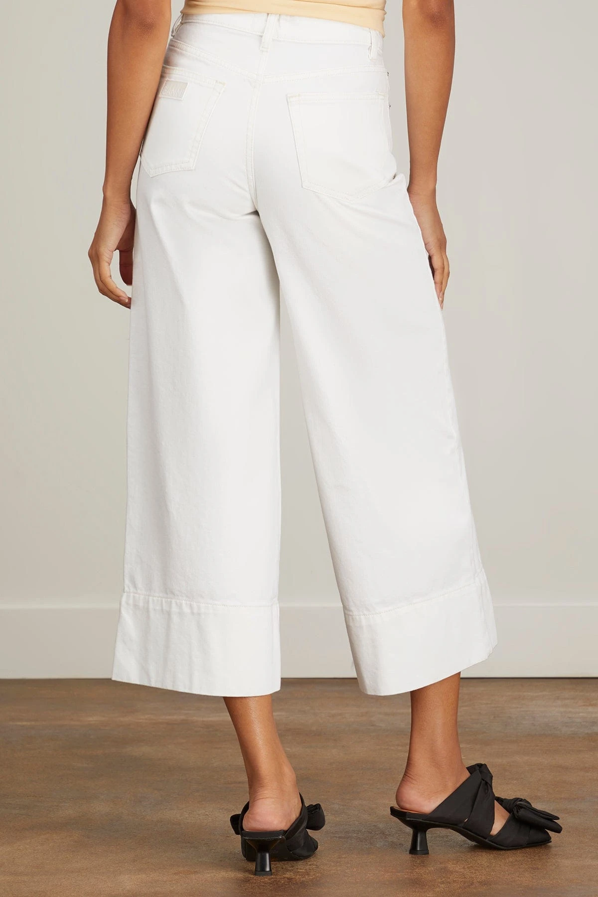 Ganni White Denim Cropped Jean In Bright White 4 Ganni White Denim Cropped Jean In Bright White - Image 4
