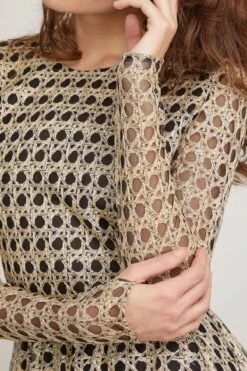 GIAMBATTISTA VALLI Embroidered Tulle Dress In Black/Gold -Dries Van Noten Shop giambattista EmbroideredTulleDressinBlackGold 4