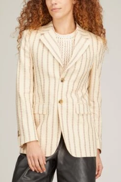 Golden Goose Single Breasted Cotton Jacket In Lambs Wool/Coffee Iron -Dries Van Noten Shop golden goose single breasted cotton jacket in lambs wool coffee iron 2