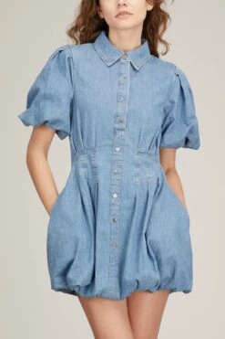 Ciara Denim Shirting Dress In Vatia -Dries Van Noten Shop jonathan simkhai ciara denim shirting dress in vatia 2