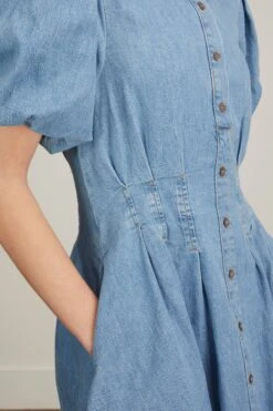 Ciara Denim Shirting Dress In Vatia -Dries Van Noten Shop jonathan simkhai ciara denim shirting dress in vatia 4