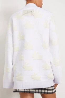 JW Anderson Bunny Jacquard V Neck Jumper In White/Ivory 7 JW Anderson Bunny Jacquard V Neck Jumper In White/Ivory -Dries Van Noten Shop jwanderson BunnyJacquardVNeckJumperinWhiteIvory 3