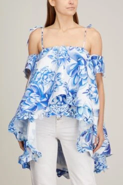 Margherita Top In Blue Peony 7 Margherita Top In Blue Peony -Dries Van Noten Shop kika MargheritaTopinBluePeony 2