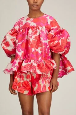 Simone Top In Red Orchid -Dries Van Noten Shop kika vargas simone top in red orchid 2