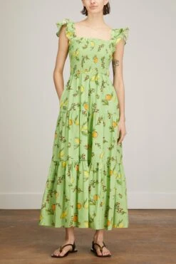 Aisha Maxi Dress In Green Citrus -Dries Van Noten Shop kitri aisha maxi dress in green citrus 2